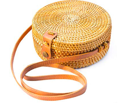 Round Rattan Purse